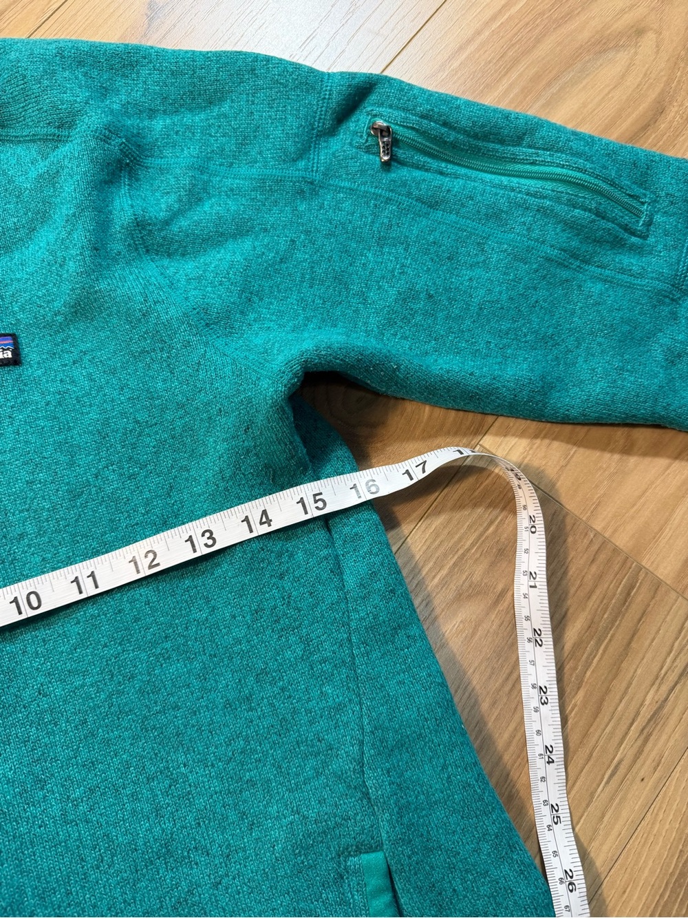 Patagonia Teal Green Full-Zip Fleece Jacket - Picture 4 of 7